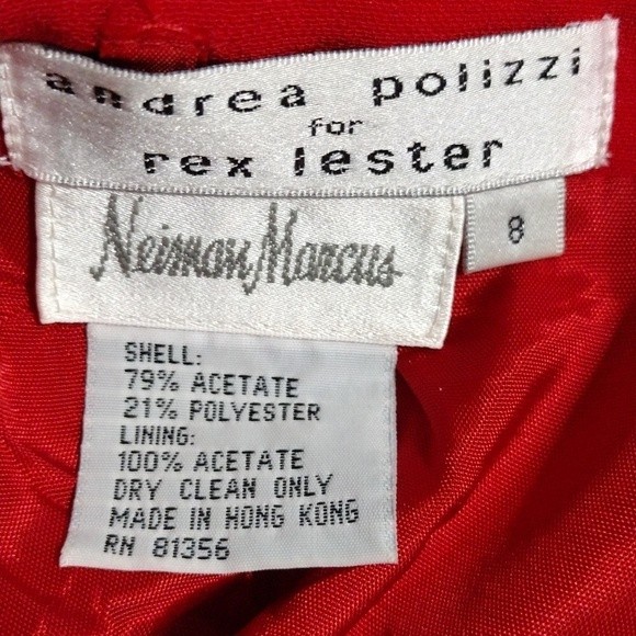 Andrea Polizzi Rex Lester Little Red Open Back Shift Dress Size 8 - Picture 7 of 7